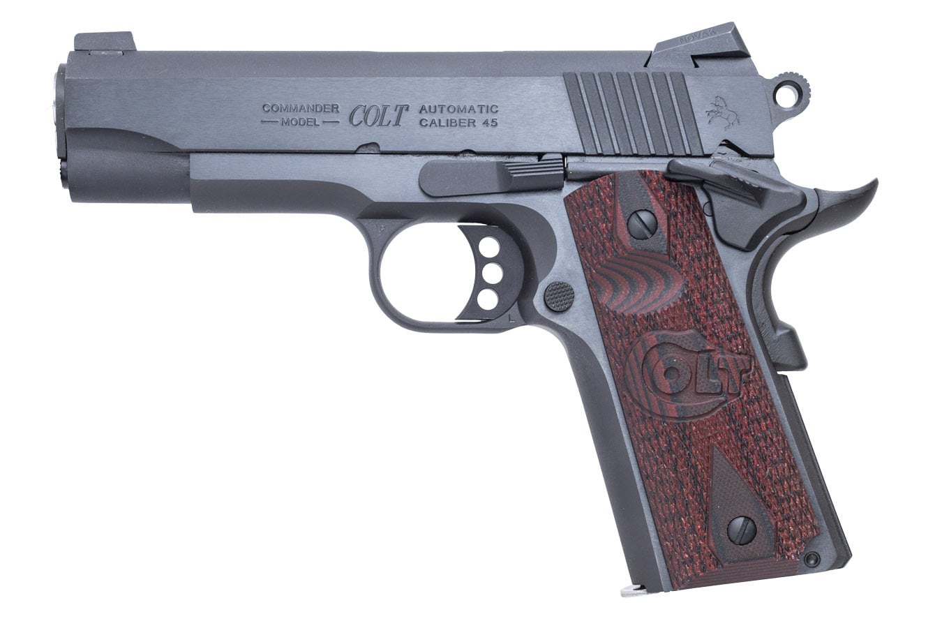 COLT Combat Commander 1911 45 ACP Semi-Auto Pistol with Checkered Black Cherry G10 Grips