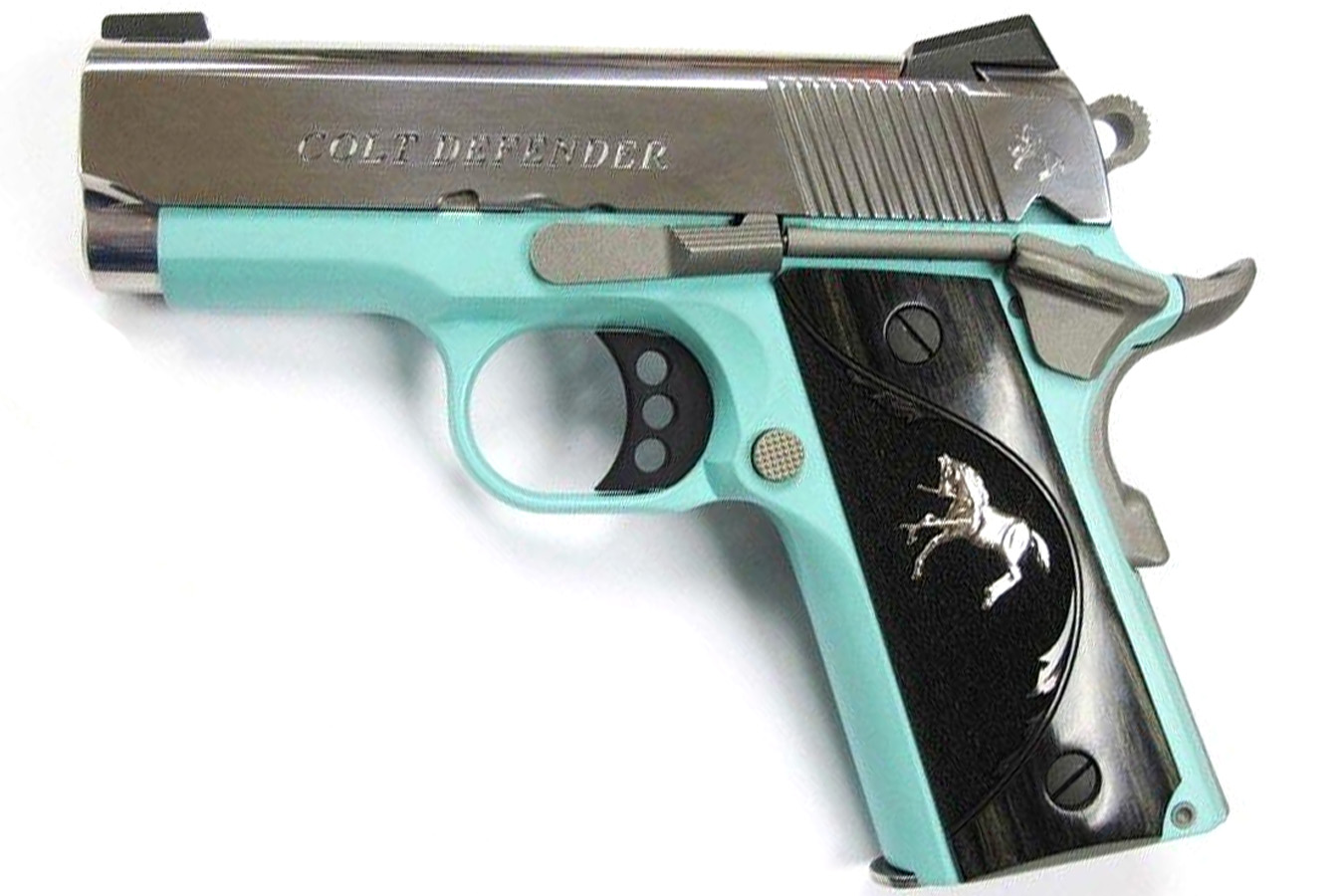COLT Defender 9mm Semi-Auto Pistol with Robins Egg Blue Cerakote Frame