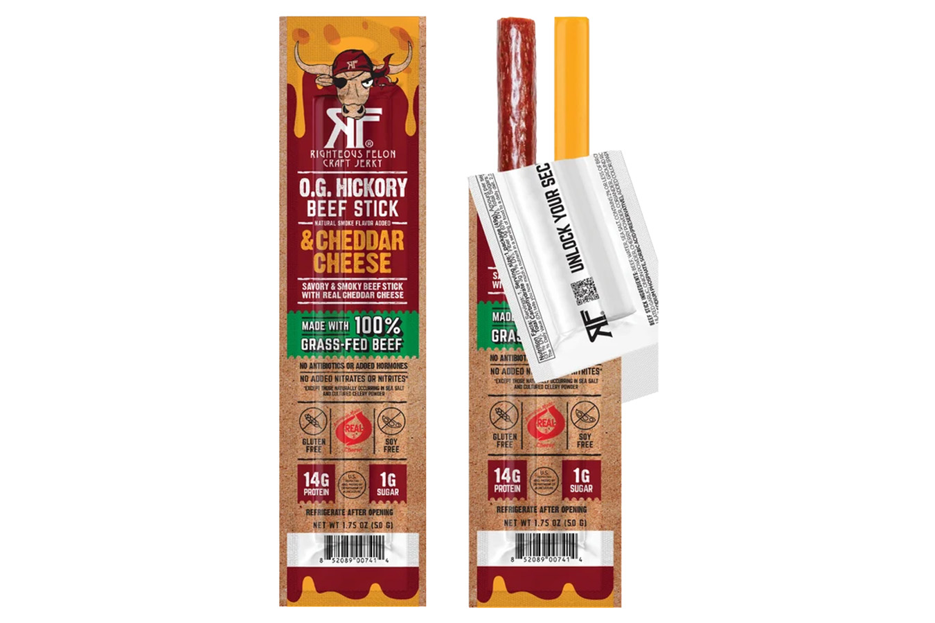 Righteous Felon Beef and Cheese Sticks - 1 Pack