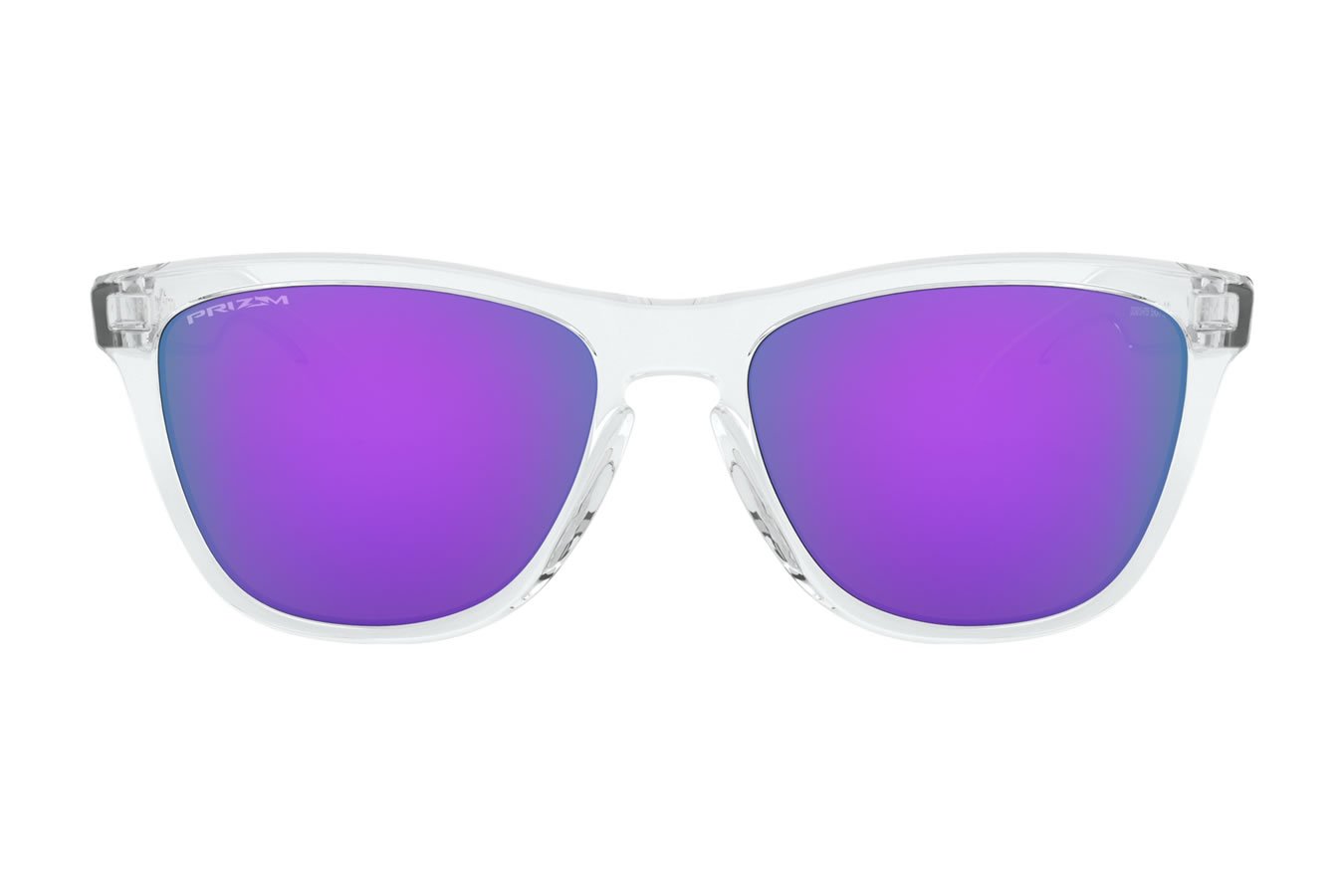 OAKLEY Frogskins Sunglasses with Polished Clear Frame and Prizm Violet Lenses