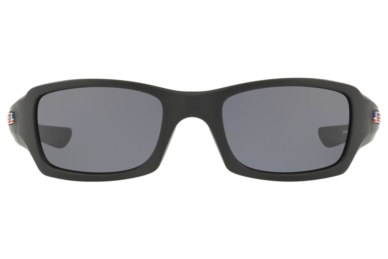 OAKLEY Fives Squared Flag Collection Sunglasses with Matte Black Frame and Warm Gray Le