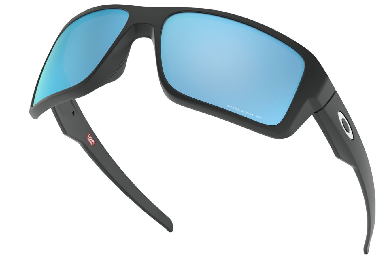 OAKLEY Double Edge Sunlgasses wtih Matte Black Frame and Prizm Deep Water Polarized Lenses