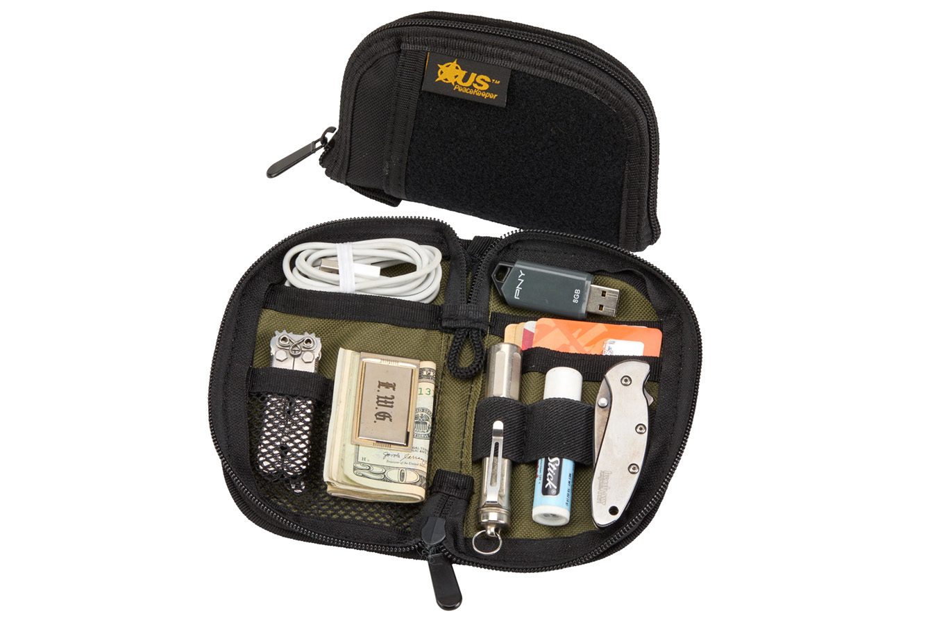 US PEACEKEEPER EDC Pocket Organizer Black/OD Green