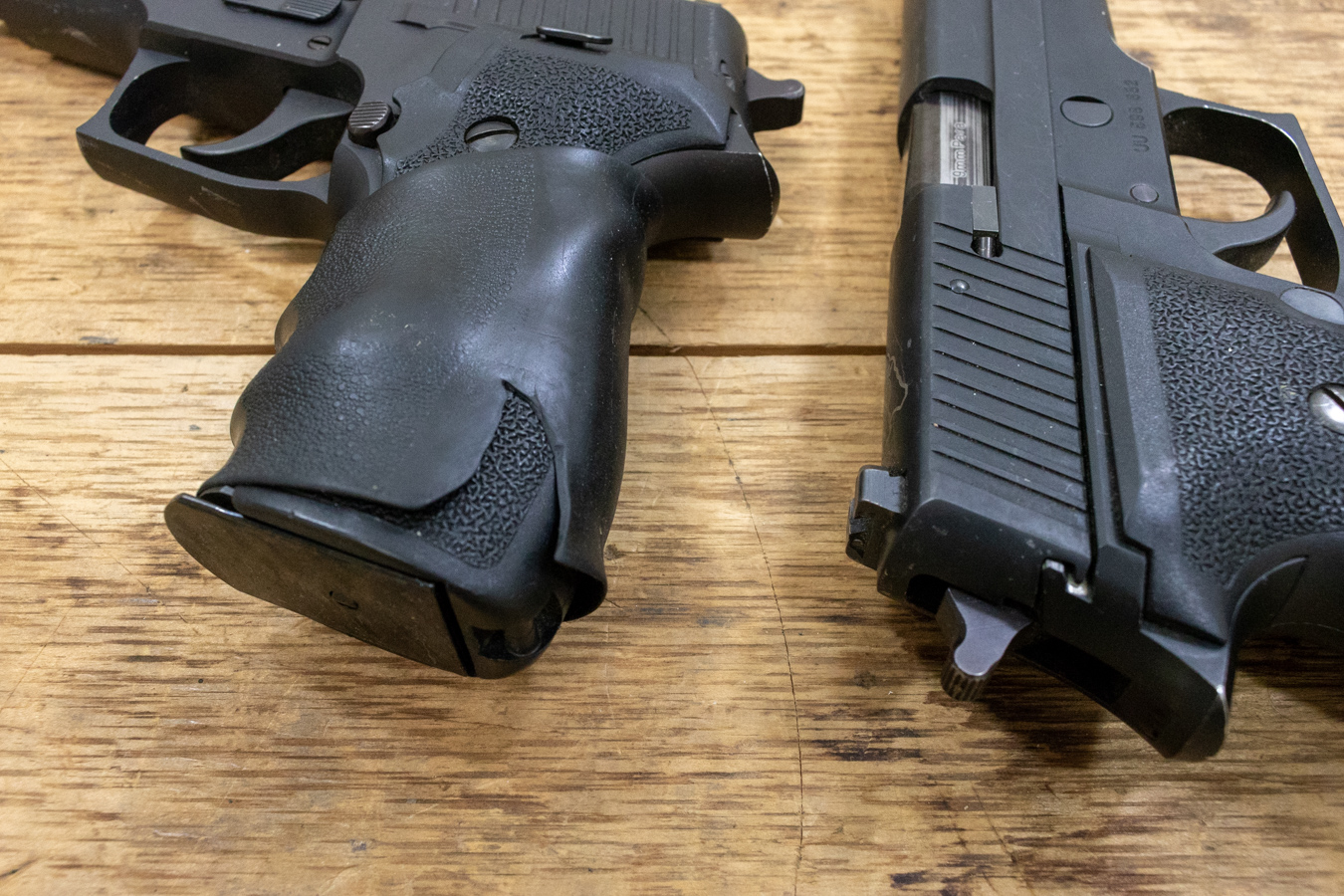 SIG SAUER P226 9mm DAO Police Trade-in Pistols with Flint MI Police Dept Stamp (Fair Condition)
