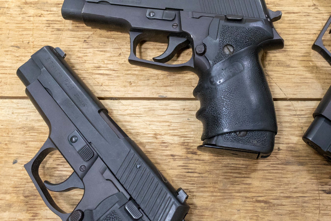 SIG SAUER P226 9mm DAO Police Trade-in Pistols with Flint MI Police Dept Stamp (Good Condition)