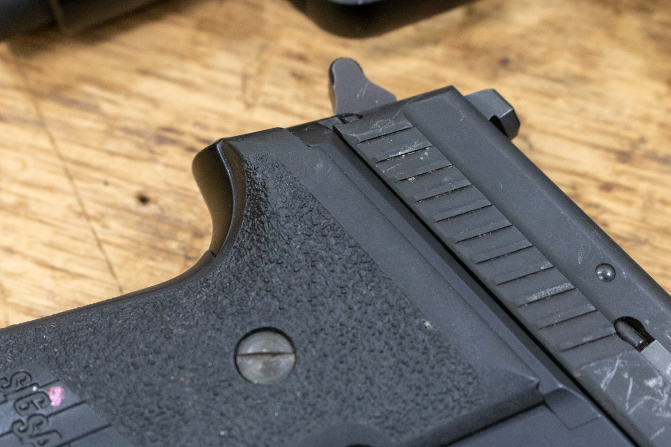 SIG SAUER P229 9mm DAO Police Trade-ins with Flint MI Police Dept Stamp (Fair Condition)