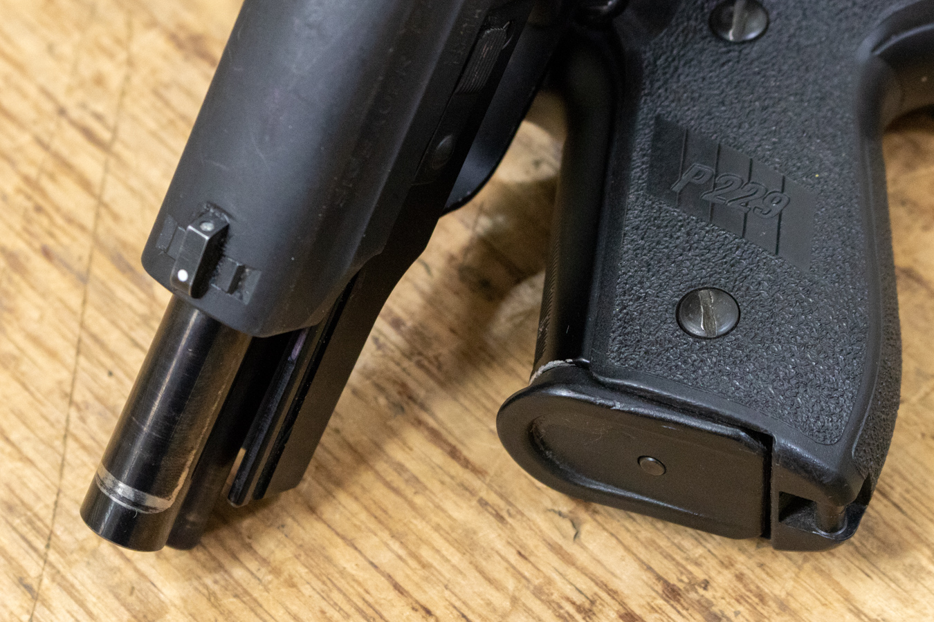 SIG SAUER P229 9mm DAO Police Trade-ins with Flint MI Police Dept Stamp (Fair Condition)