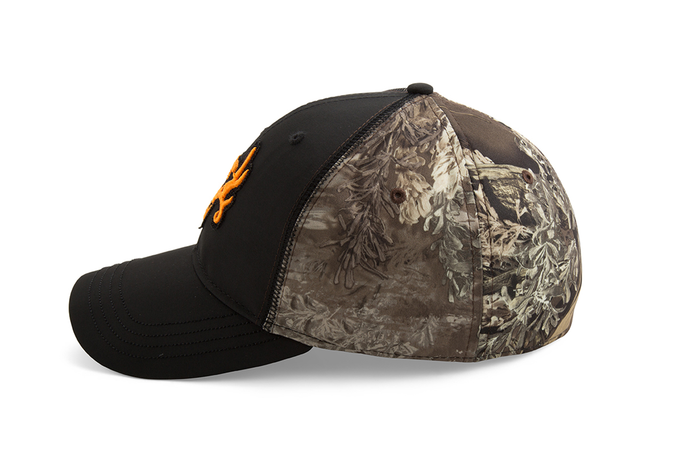 Paramount Apparel Stretch-Fit Baseball Cap (Black With Realtree Camo ...