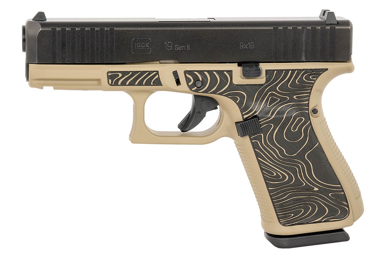 Glock 19 Gen5 9mm Pistol with Coyote Tan Frame