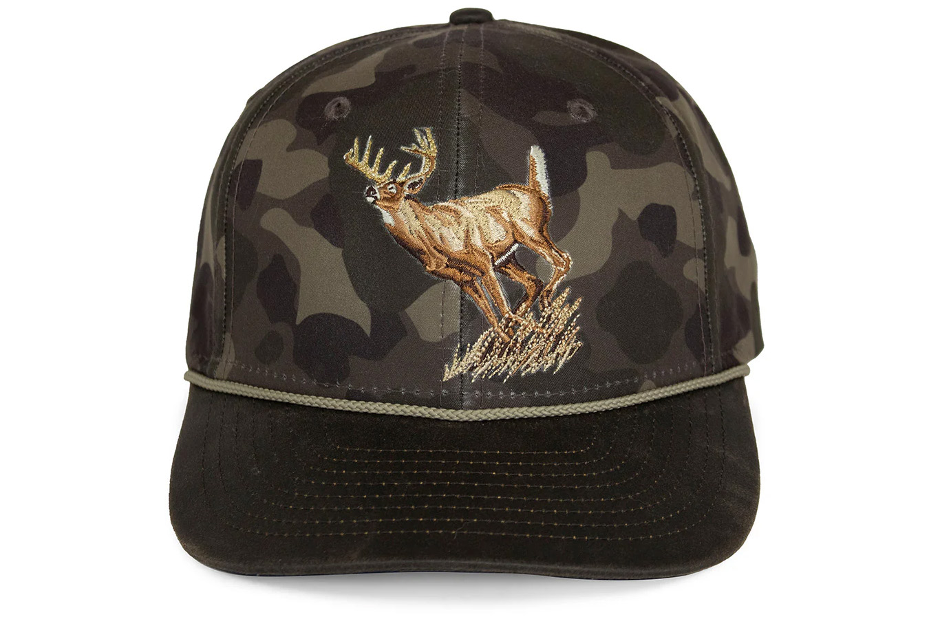 PARAMOUNT APPAREL Running Deer 6-Panel Brown Cloth Rope Cap