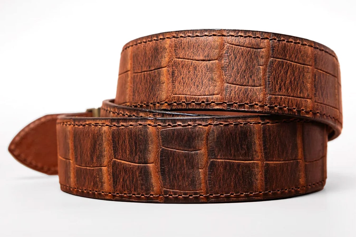 NEXBELT Crazy Horse Croc EDC Ratchet Gun Belt Brown 1.5 Inch