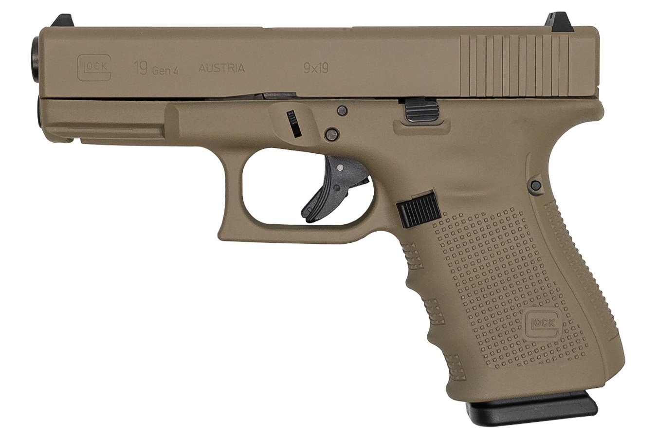 GLOCK 19 Gen4 9mm 15-Round Pistol with Flat Dark Earth Cerakote Finish