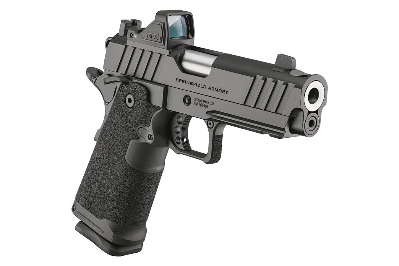 Springfield 1911 DS Prodigy Comp 4.25 Gear Pac with Viridian RFX-11 Green Dot, Four Mags and Pistol Bag