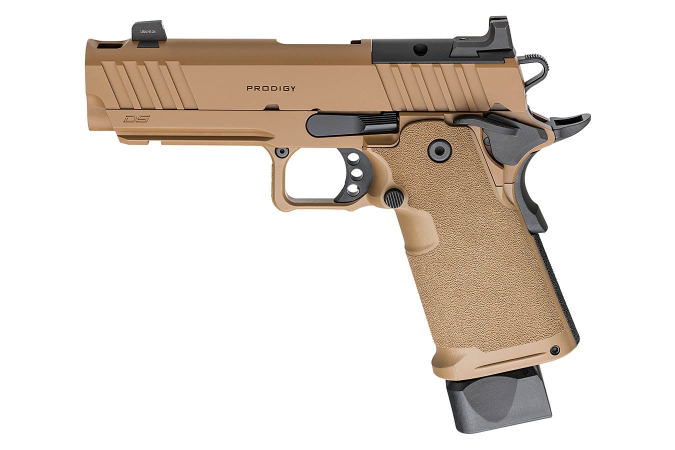SPRINGFIELD 1911 DS Prodigy 9mm Optic Ready Pistol with 4.25 Inch Barrel and Coyote Brown Finish