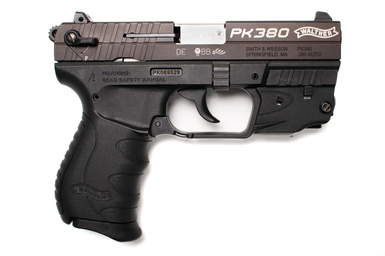 WALTHER PK380 380ACP Used Police Trade-In Pistol with Laser, Two Magazines and Box