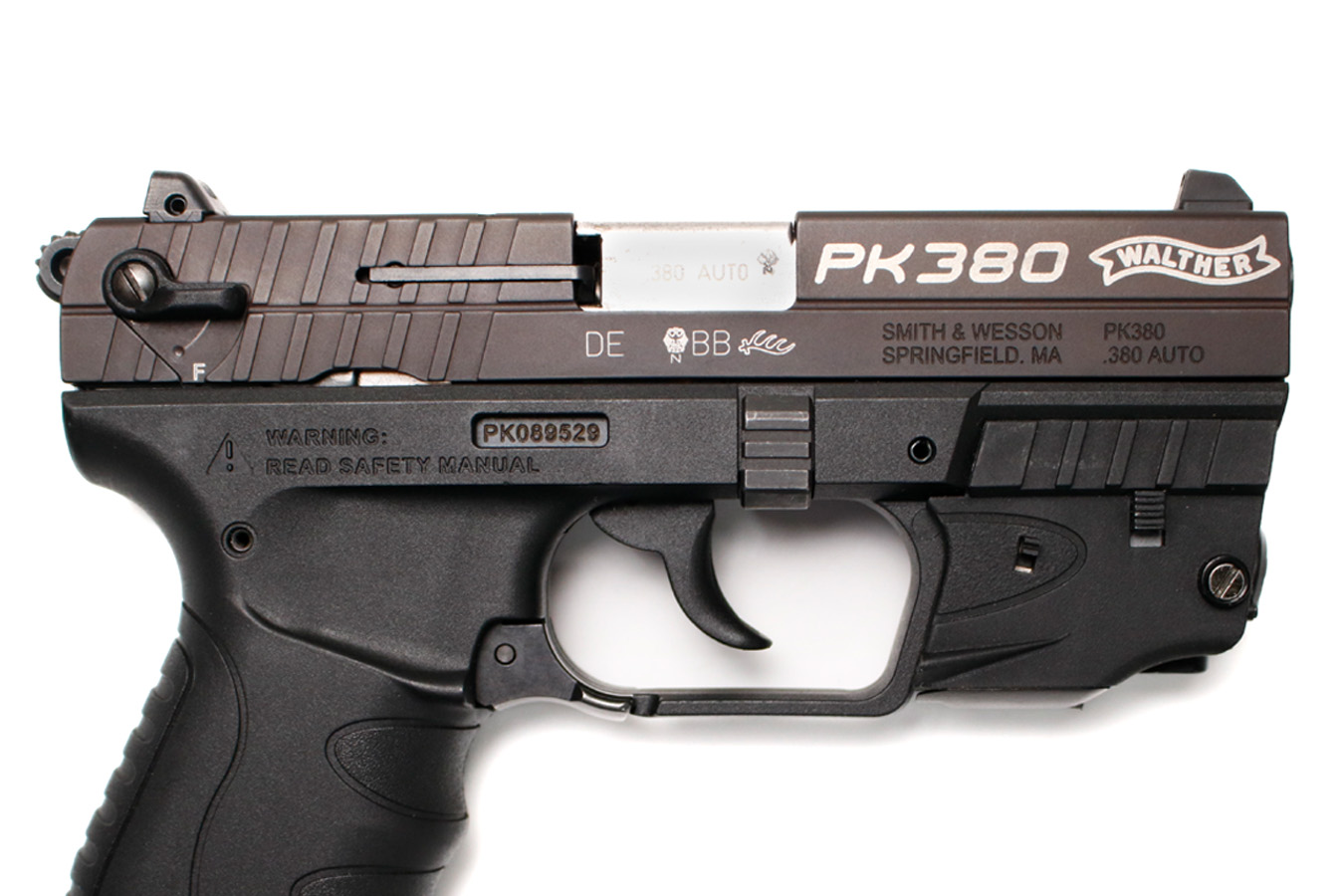 WALTHER PK380 380ACP Used Police Trade-In Pistol with Laser, Two Magazines and Box