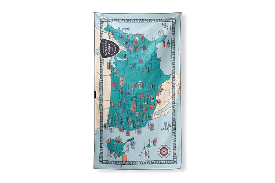 NOMADIX Ultralight Towel: National Parks and Monuments Map