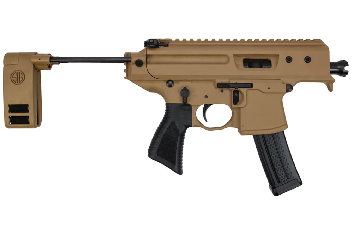 Sig Sauer MPX Copperhead 9mm Flat Dark Earth Pistol with Pivoting Contour Brace