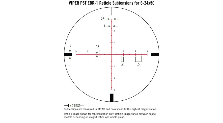 Vortex Viper PST 624x50mm Riflescope with EBR1 (MRAD) Reticle