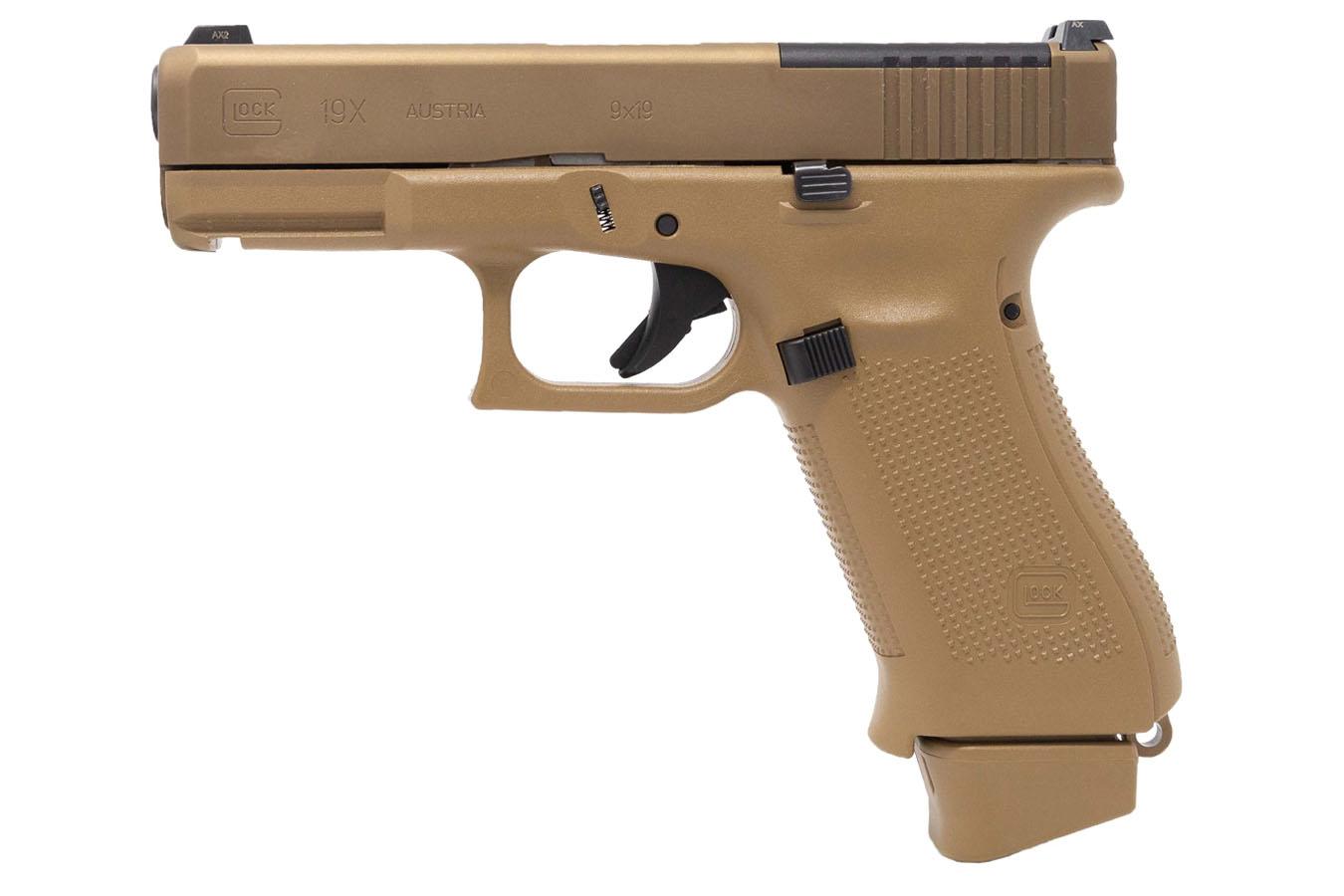 GLOCK 19X MOS 9mm Optic Ready Pistol with Coyote Tan Finish and Ameriglo Sights