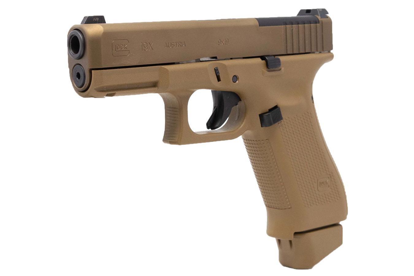 GLOCK 19X MOS 9mm Optic Ready Pistol with Coyote Tan Finish and Ameriglo Sights