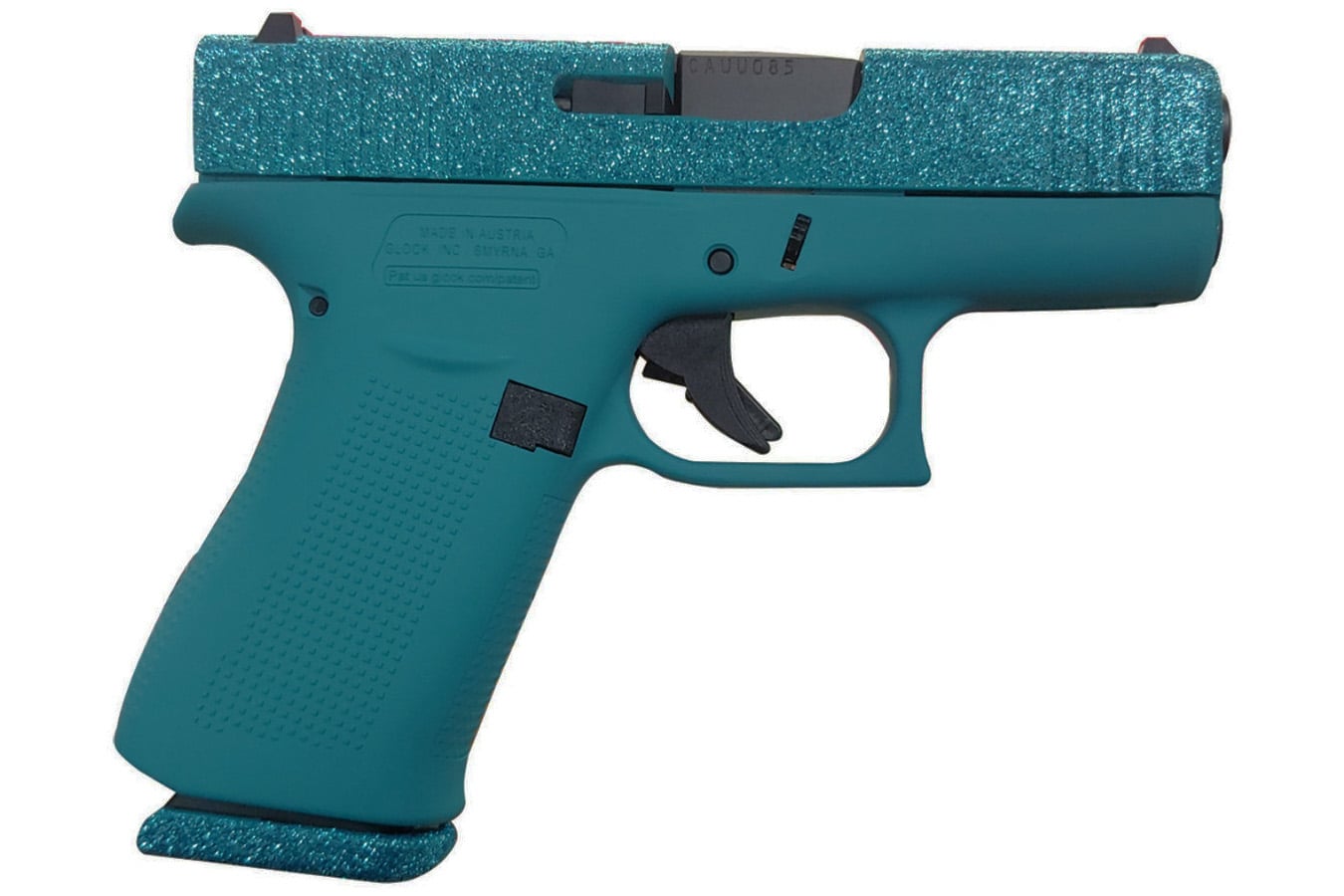 Glock 43X 9mm Semi-Auto Pistol with Calypso Blue Glitter Finish