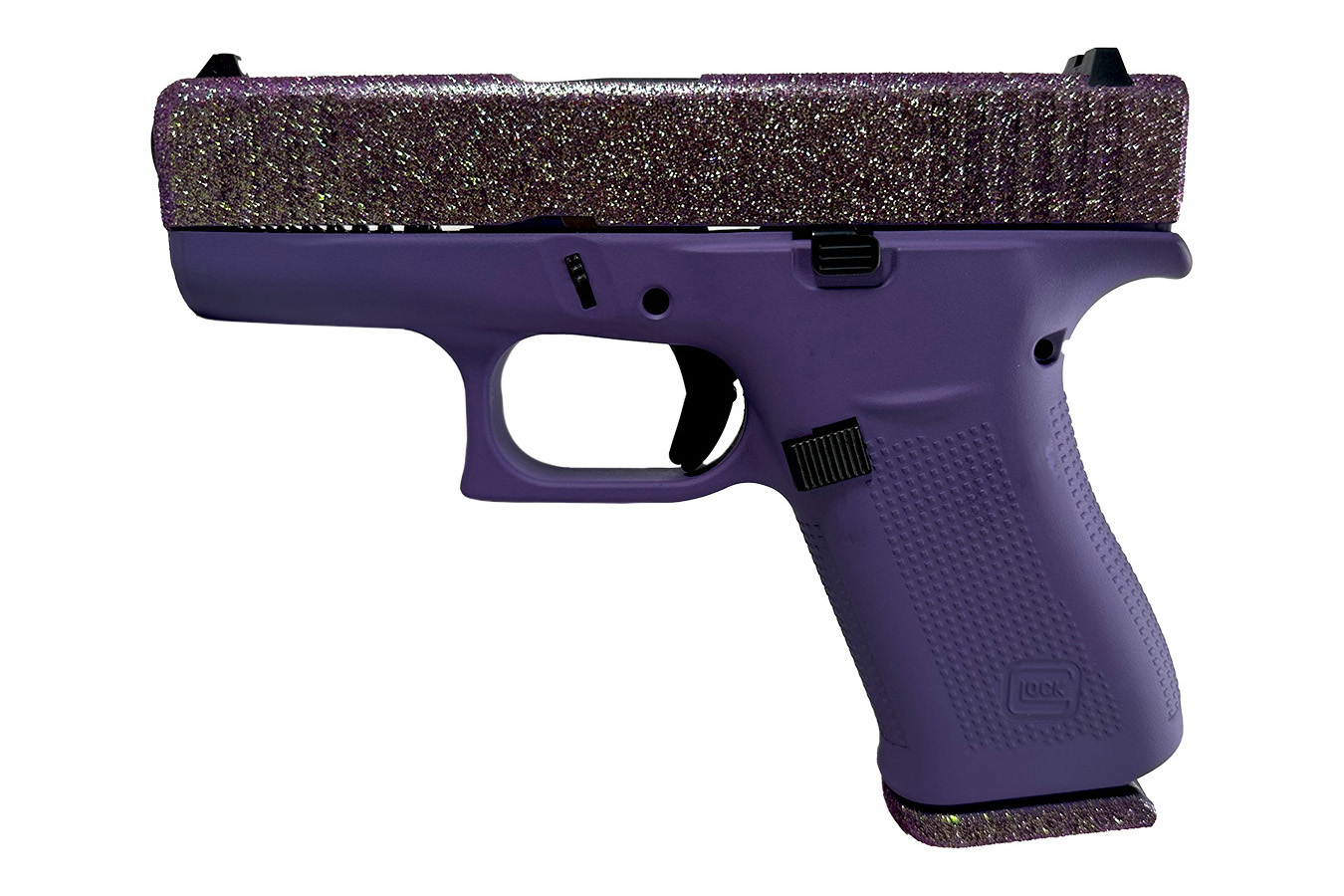 GLOCK 43X 9mm Pistol with Joker Glitter Slide and Colored Frame