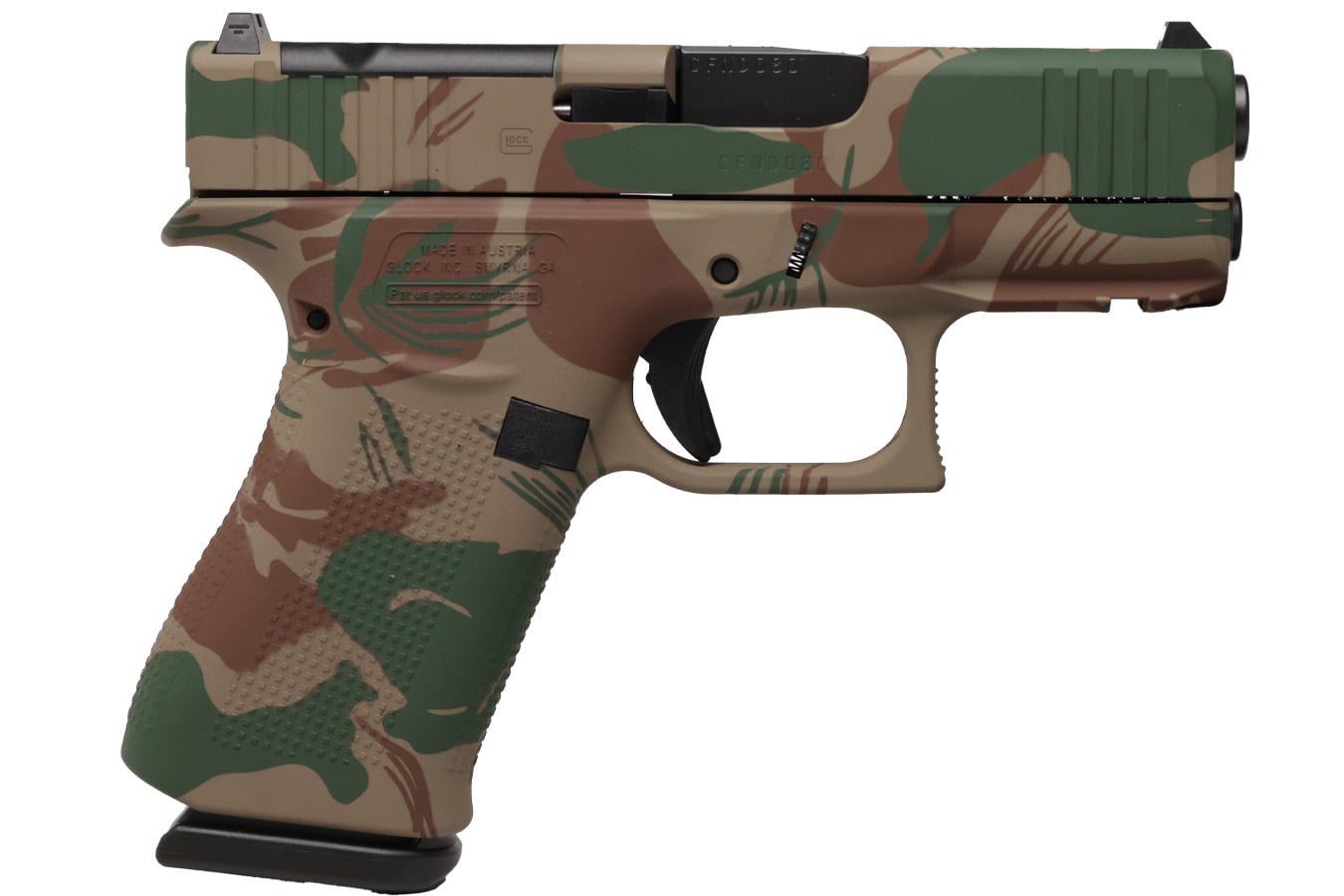 GLOCK 43X 9mm MOS Rhodesian Brush Stroke with (Two) 10 Round Magazines