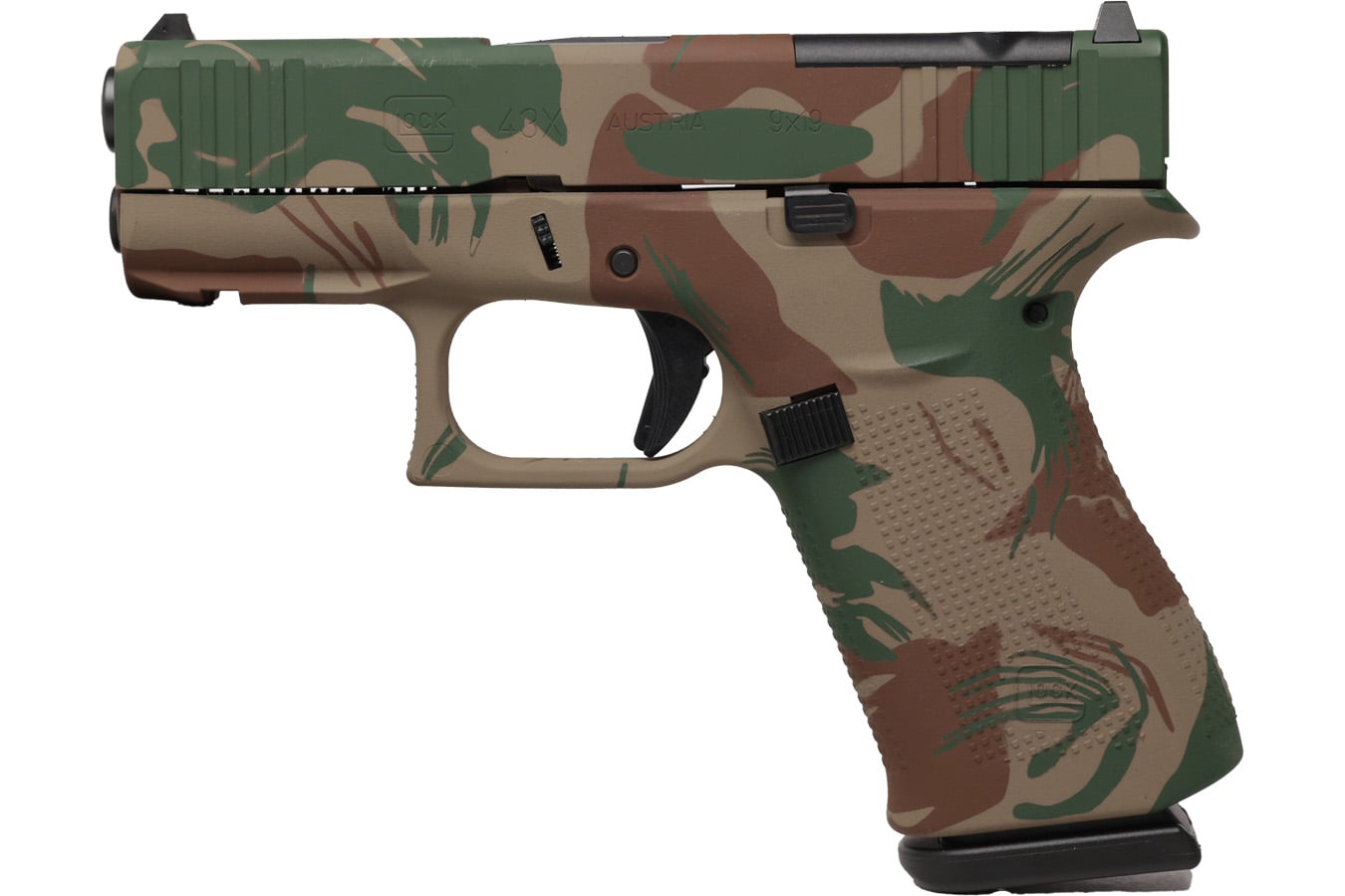 GLOCK 43X 9mm MOS Rhodesian Brush Stroke with (Two) 10 Round Magazines