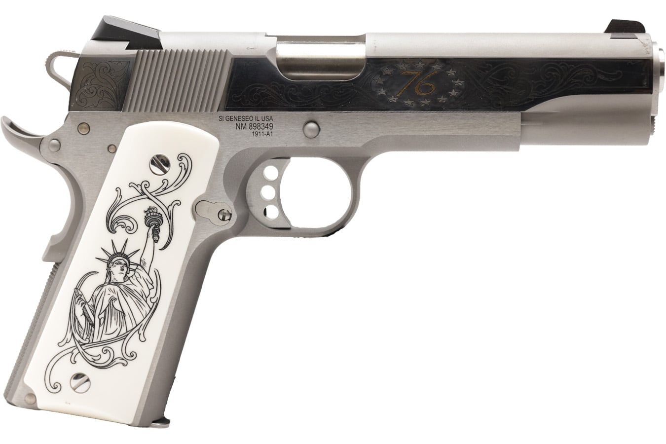 SPRINGFIELD 1911 Garrison Stainless 45 ACP Patriot Engraved Pistol