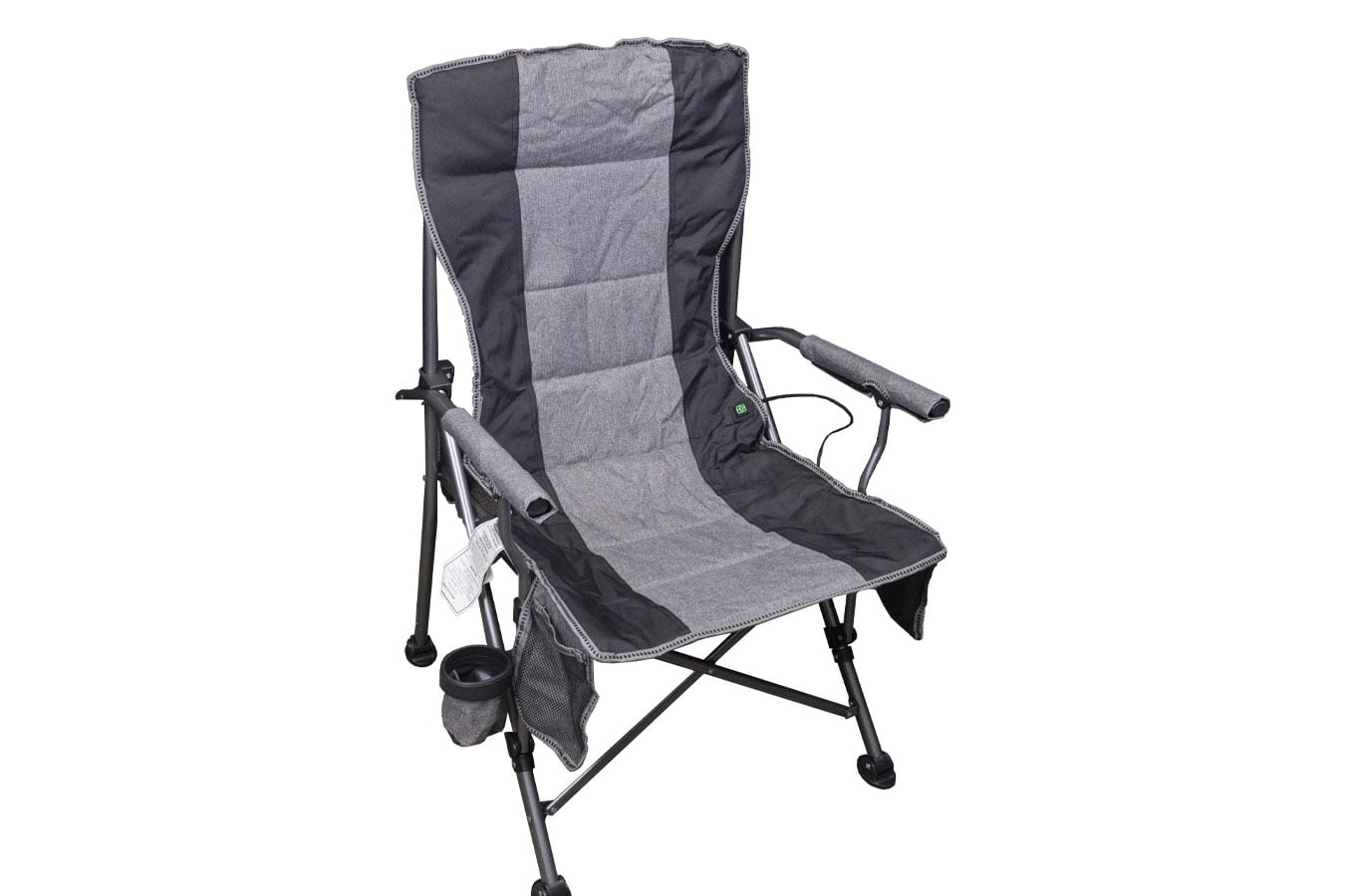 World Famous Sports Heated Folding Chair with Cup Holder and Carry bag