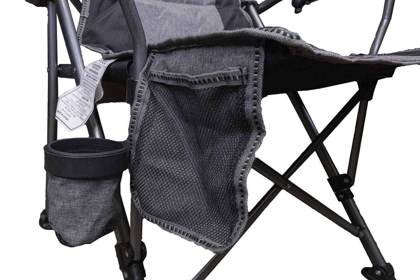 World Famous Sports Heated Folding Chair with Cup Holder and Carry bag