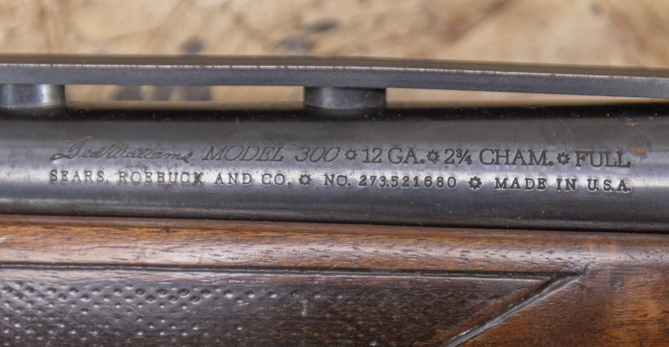 SEARS Ted Williams Model 300 12 Gauge Police Trade-In Shotgun
