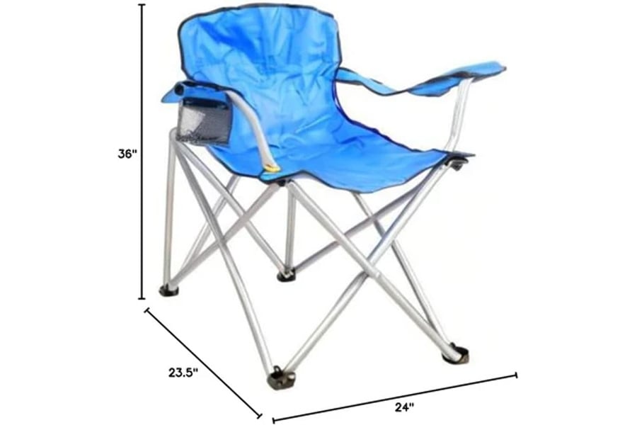 World Famous Sports Oversized Quad Chair with Arm Rest and Large Cup Holder