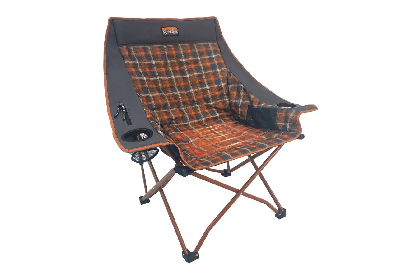Black Sierra Equipment Heated Highland Padded Chair XL Orange