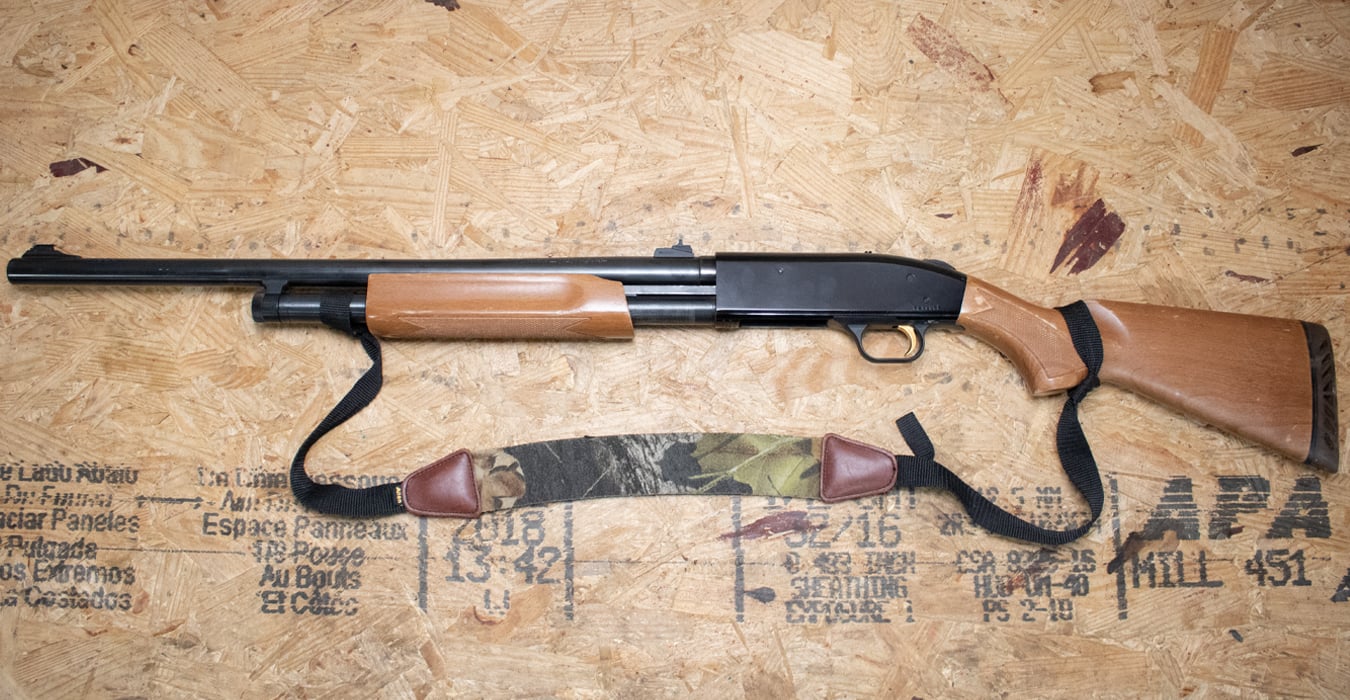 MOSSBERG 500A 12 Gauge Police Trade-In Shotgun with Wood Stock and Rifled Ported Barrel