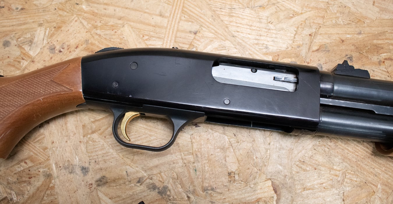 MOSSBERG 500A 12 Gauge Police Trade-In Shotgun with Wood Stock and Rifled Ported Barrel