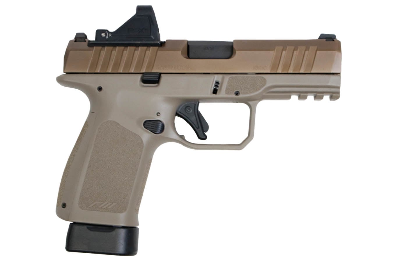Rost Martin RM1C 9mm FDE/Mojave Pistol with Viridian RFX-11 Green Dot, Four Mags and Savior Bag