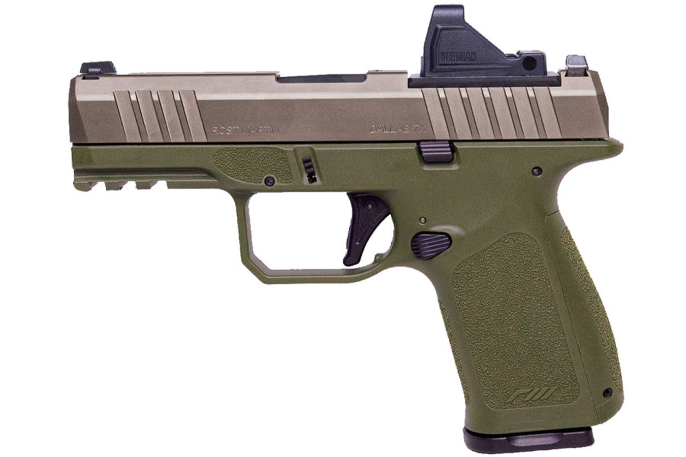 ROST MARTIN RM1C 9mm OD Green/Mojave Pistol with Viridian Green Dot, 4 Mags and Savior Bag
