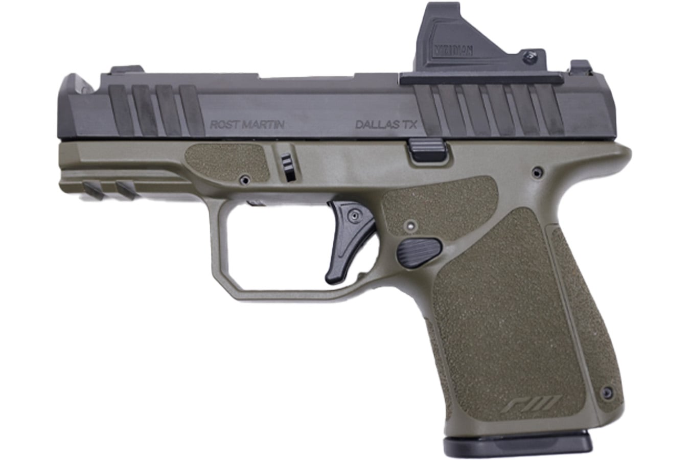 Rost Martin RM1S Comp 9mm Optic Ready Package with Viridian RFX-11 Green Dot, Four Mags and Savior Specialist Bag
