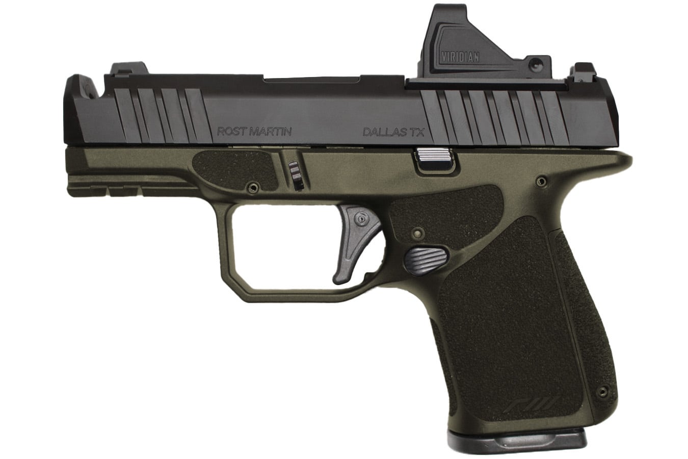 ROST MARTIN RM1S Comp 9mm Optic Ready Package with Viridian RFX-11 Green Dot, Four Mags and Savior Specialist Bag