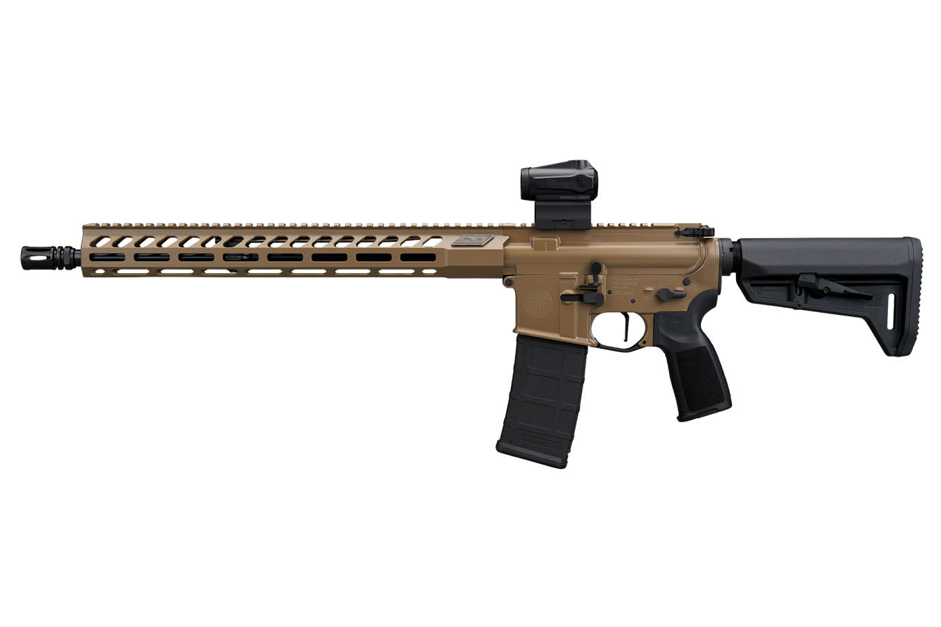 Sig Sauer M400-FORGE 5.56 NATO Semi-Auto Rifle with FDE Finish and ROMEO-MSR Gen II Red Dot Sight
