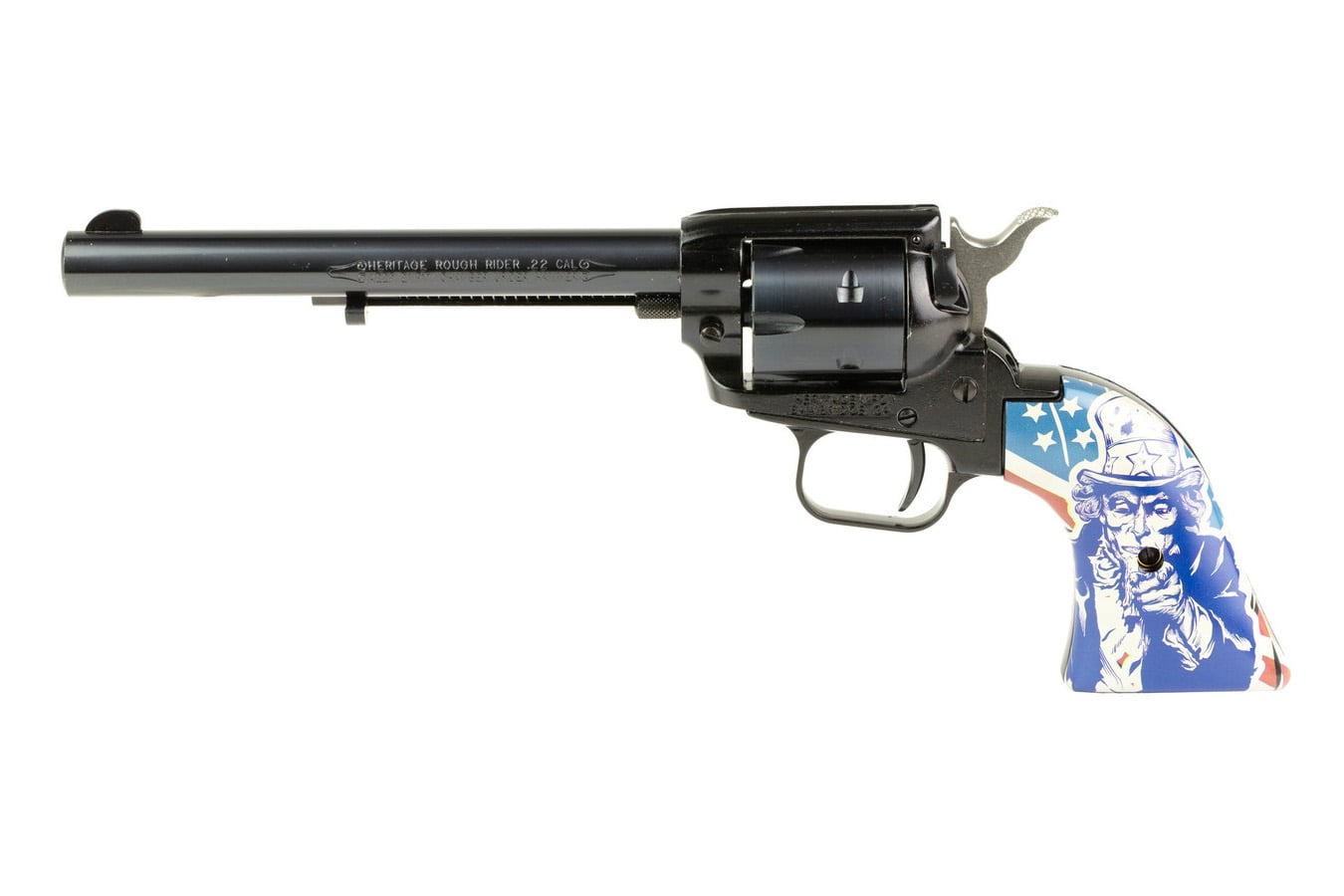 Heritage Rough Rider 22 LR Single Action with Ivory Red Blue Uncle Sam Grip