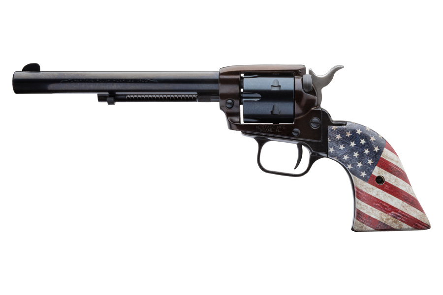 Heritage Rough Rider 22LR Rimfire Revolver with 6.5 inch Barrel and US Flag Grips
