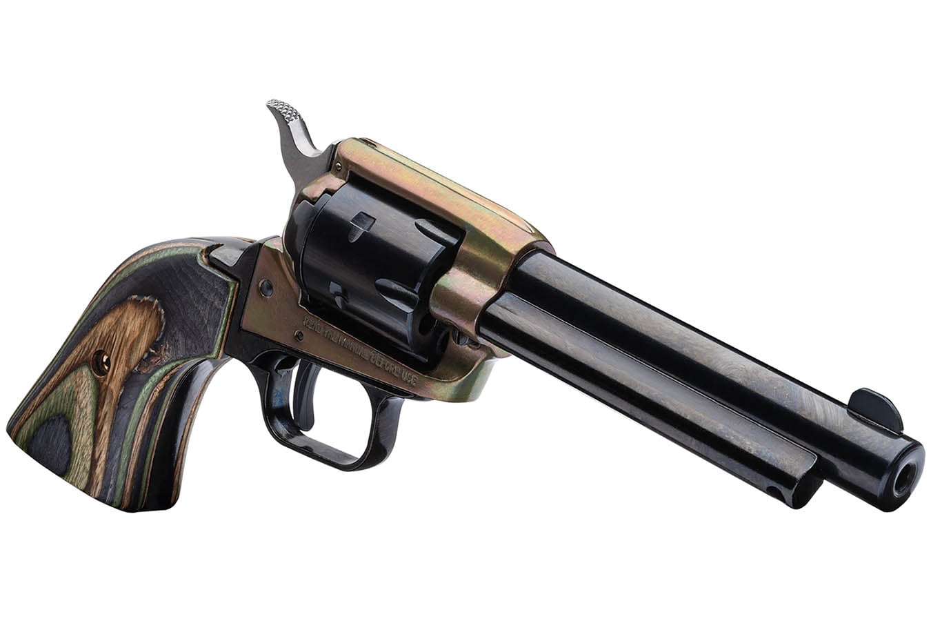 Heritage Rough Rider 22LR Case Hardened Rimfire Revolver with Green Laminate Grips