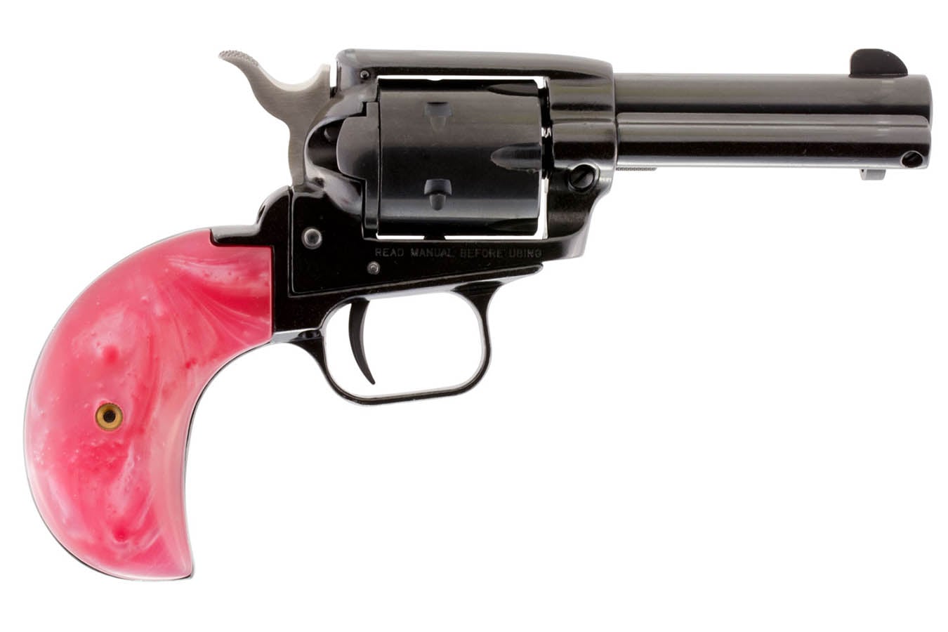 HERITAGE Rough Rider Bird Head 22LR / 22 Mag Revolver with Pink Pearl Grips