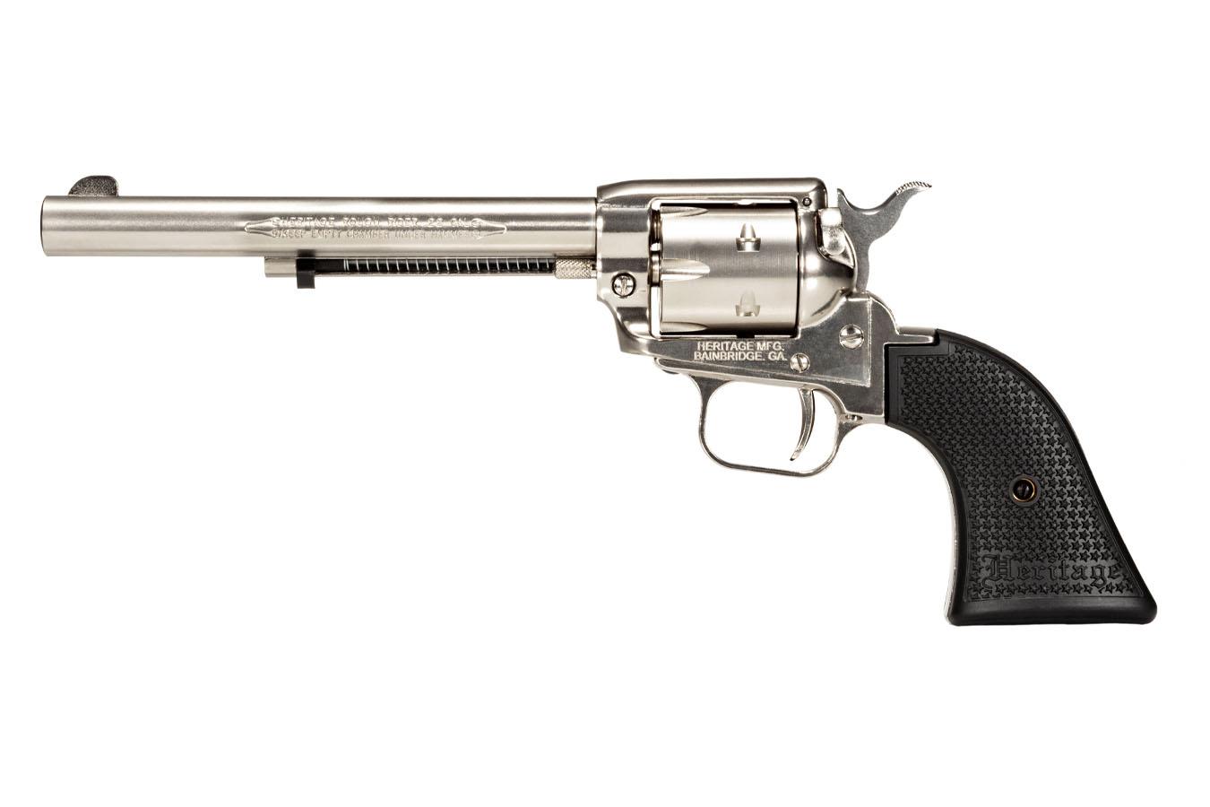 HERITAGE Rough Rider 22 LR Revolver with 6.5 Inch Barrel and High Gloss Nickel Finish