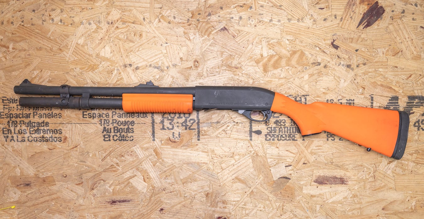 REMINGTON 870 Police Magnum 12 Gauge Police Trade-In Shotgun with Orange Stock