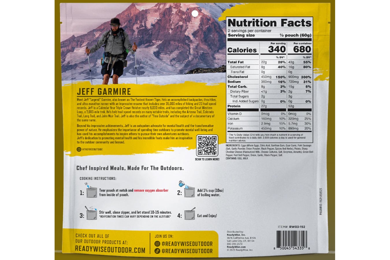 READYWISE 4.23 Oz Pro Line Adventure Meal Breakfast Skillet Meal