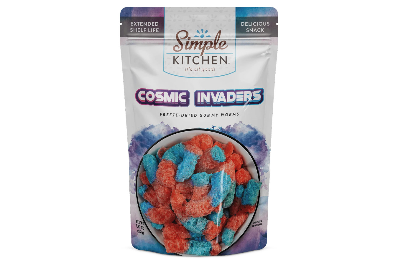 Readywise Simple Kitchen Cosmic Invaders Freeze-Dried Gummy Worms